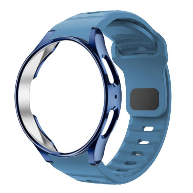 Official Wave Strap+Case For Samsung Watch 6 5 4 40mm 44mm 4/6 Classic 42 43mm 46 47mm No Gap Silicone Bracelet Watch 5 Pro 45mm