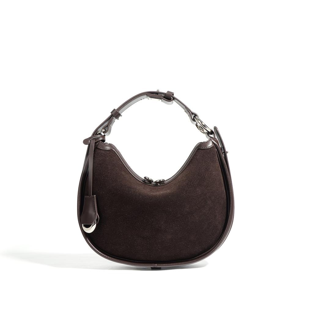 High-end Vintage Matte Leather Crescent-shaped Bag, A Niche, High-end, Individual, Versatile and Fashionable Underarm Bag