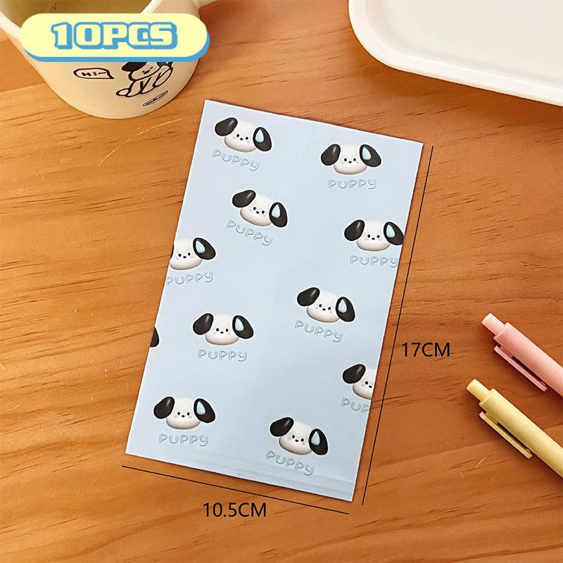 10Pcs Cute Cartoon Design Gift Paper Bag Kawaii Color Girl Paper Bag Snack Bag