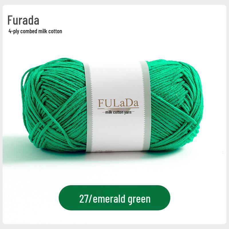 Baby 4-fädig gekämmte Milchbaumwollgarnknäuel zum Handstricken & Häkeln - DIY Puppe, Pullover, Schal Materialpaket