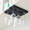 Non-Drilled Wine Glass Rack Upside-Down Cup Holder Wall Display Glassware Storage Dining Room