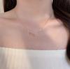 18K Gold & S925 Sterling Silver Interlocking Ring Necklace with Paperclip Chain - Women's High-End Design