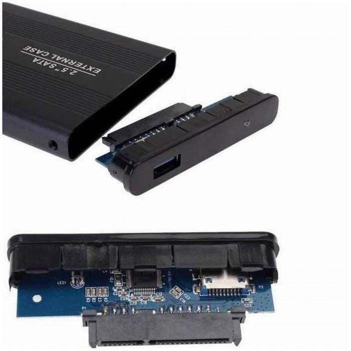 Externes Festplattengehäuse - ZEEKSON - 2,5 Zoll - USB 3.0 - SATA - Schwarz
