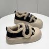 Muffin sole Velcro cotton shoes women's winter velvet thickened winter new one-pedal loafers bread shoes tide
