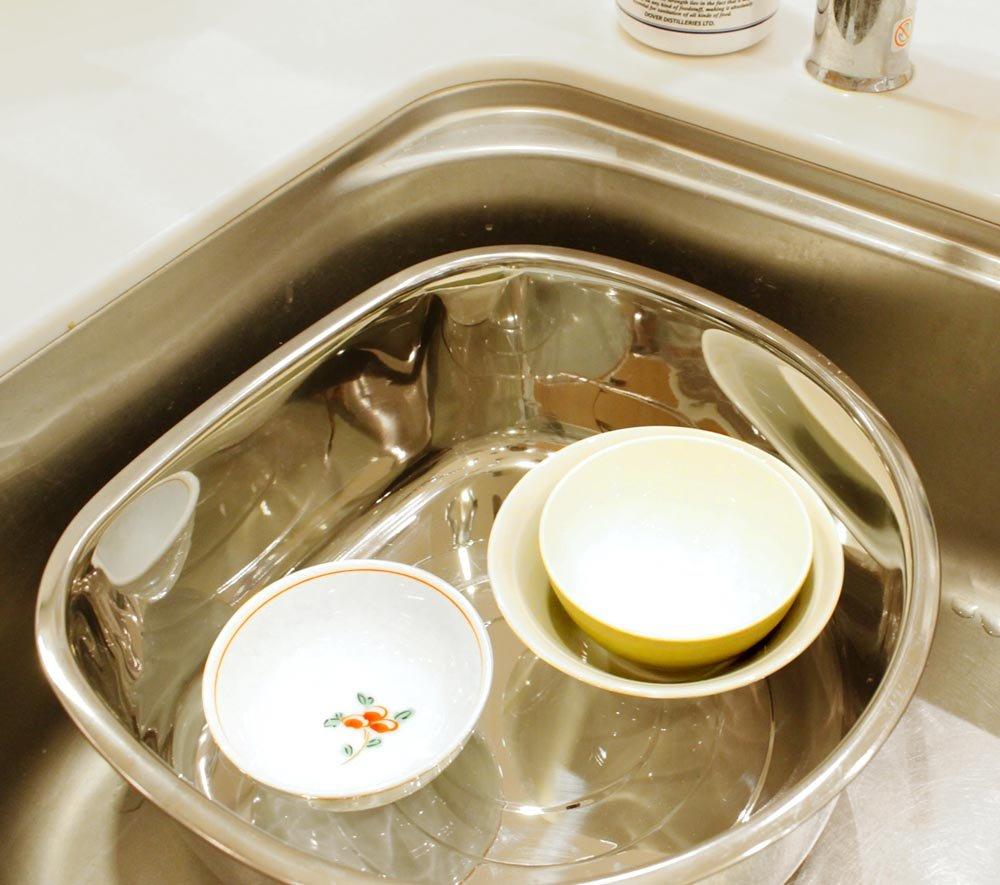 Kai Corporation Washtub with High Rubber Legs DZ1141 Silver D-shaped