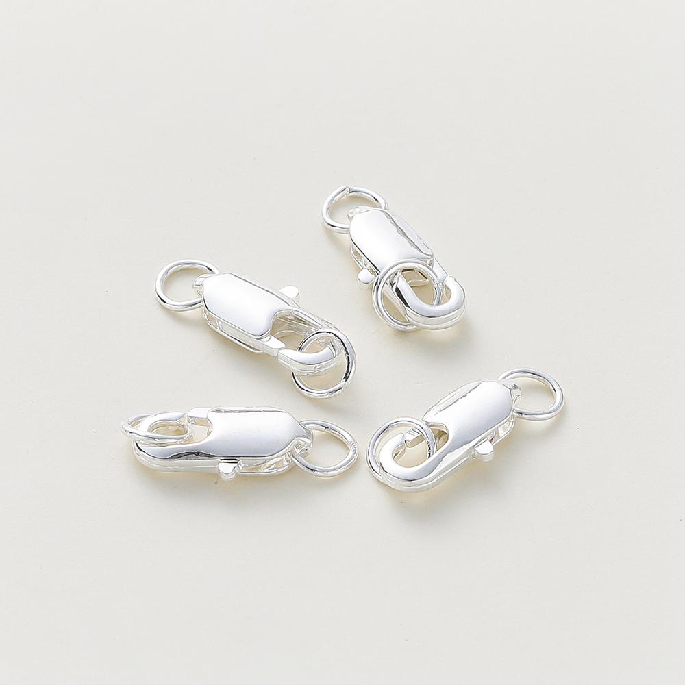 14K/18K Gold Plated Brass 10Pcs Lobster Clasp with 20Pcs Open Jump Rings DIY Findings Kits Connector for Bracelet Jewelry Making 12mm with 5mm ring серебряный
