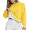 Women's Casual Fashion RoundNeck Pullover Top Winter Solid Color Plush Sweatshirt