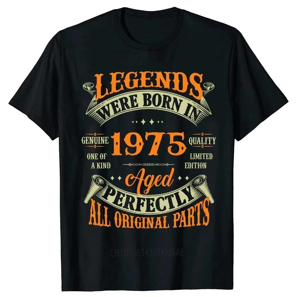 

50 Years Old T-Shirts Born In 1975 Novelty Awesome Vintage Legends Graphic Cotton Streetwear Short Sleeve Birthday Gifts T-sh... S разноцветный