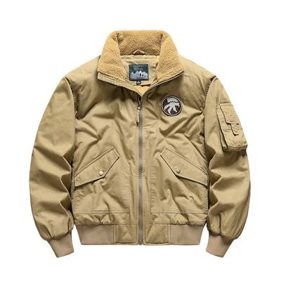 Winter Cotton Flight Large Size Cotton Jacket Lamb Fur Collar Thickened Cotton Coat Men's Jacket