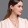Cherry Red Cross-Border Necklace & Earrings Set: Light Luxury Niche Design, Elegant Clavicle Chain, Exquisite Accessories for Women
