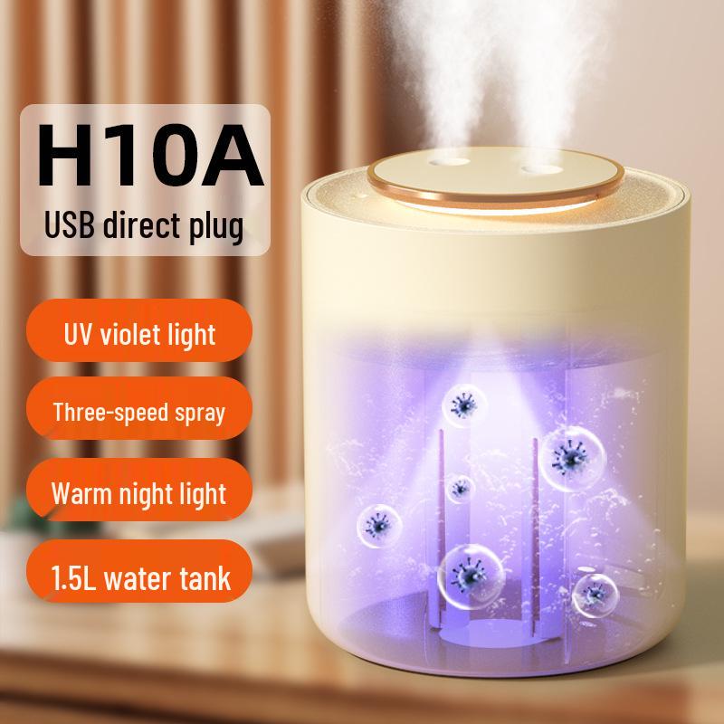 Compact USB Dual-Spray Humidifier for Home, Office, or Dorm - Mist & Aromatherapy Diffuser.