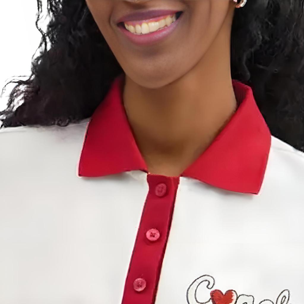 Coach FW25 Heart Short Cotton Polo Shirt Women tops CBF25-WHT