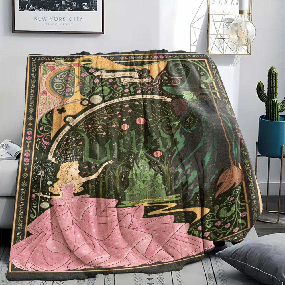 1PC WICKED Print Flannel Blanket, High Quality Comfortable for All Seasons, Home Decor, Warmth and Comfort, Perfect for Christmas Gifts