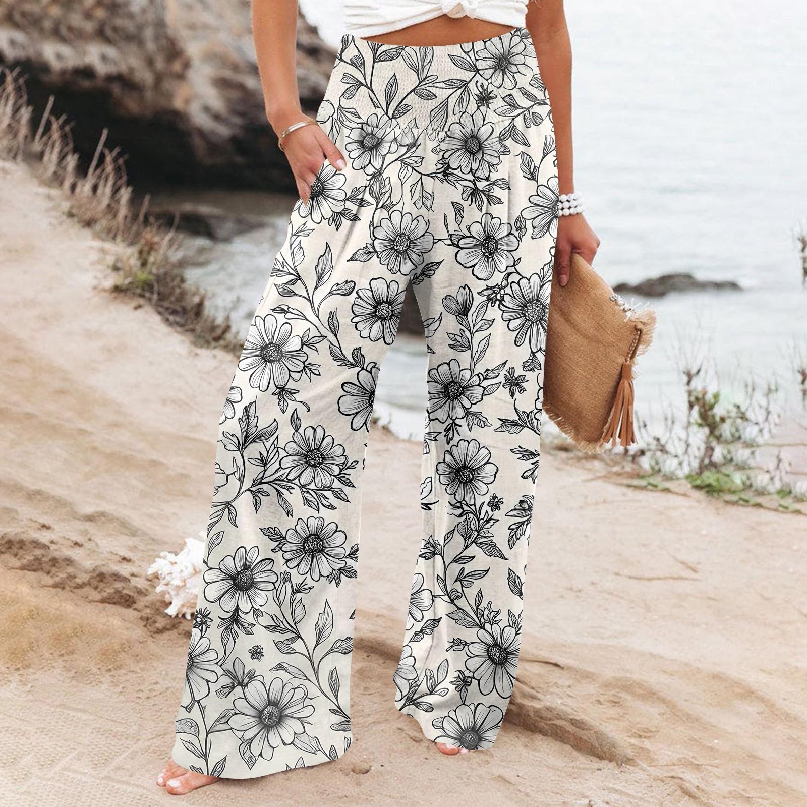 

Women s Casual Pants Loose Soft Color Wide Leg Long Pants High Waist Straight Leg Pants L