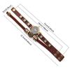 Vintage Punk Mens Leather Watch With Handmade Beaded Band Digital Quartz Wristwatch Adults