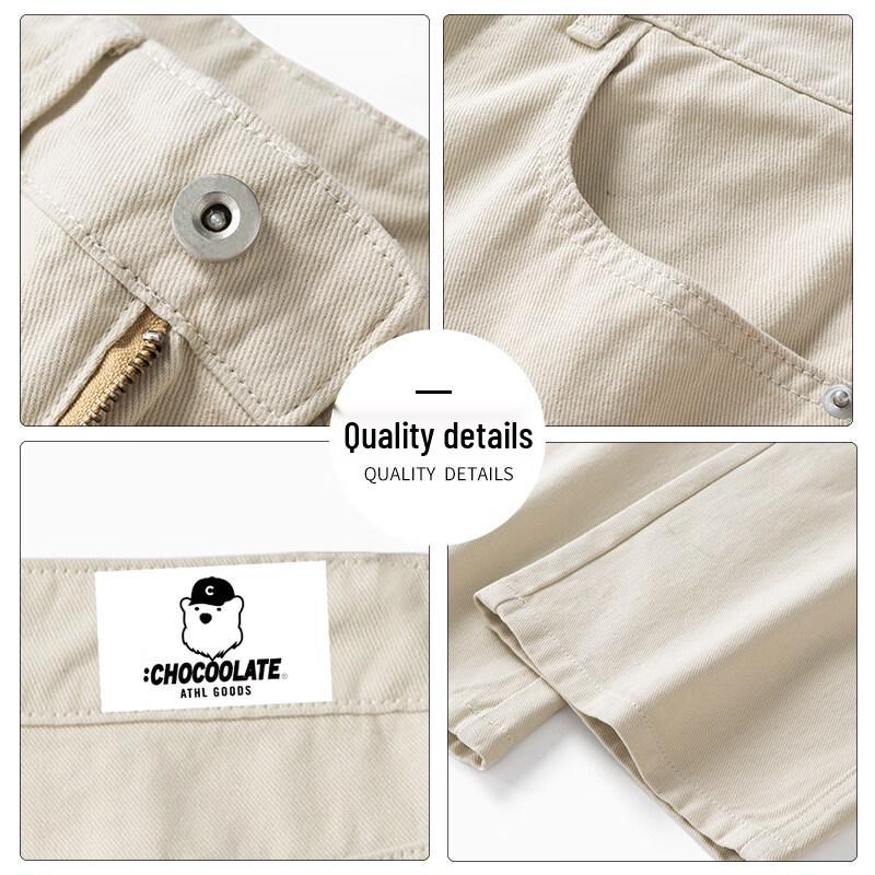 :CHOCOOLATEit Men's Loose Fit Pure Cotton Straight Work Pants