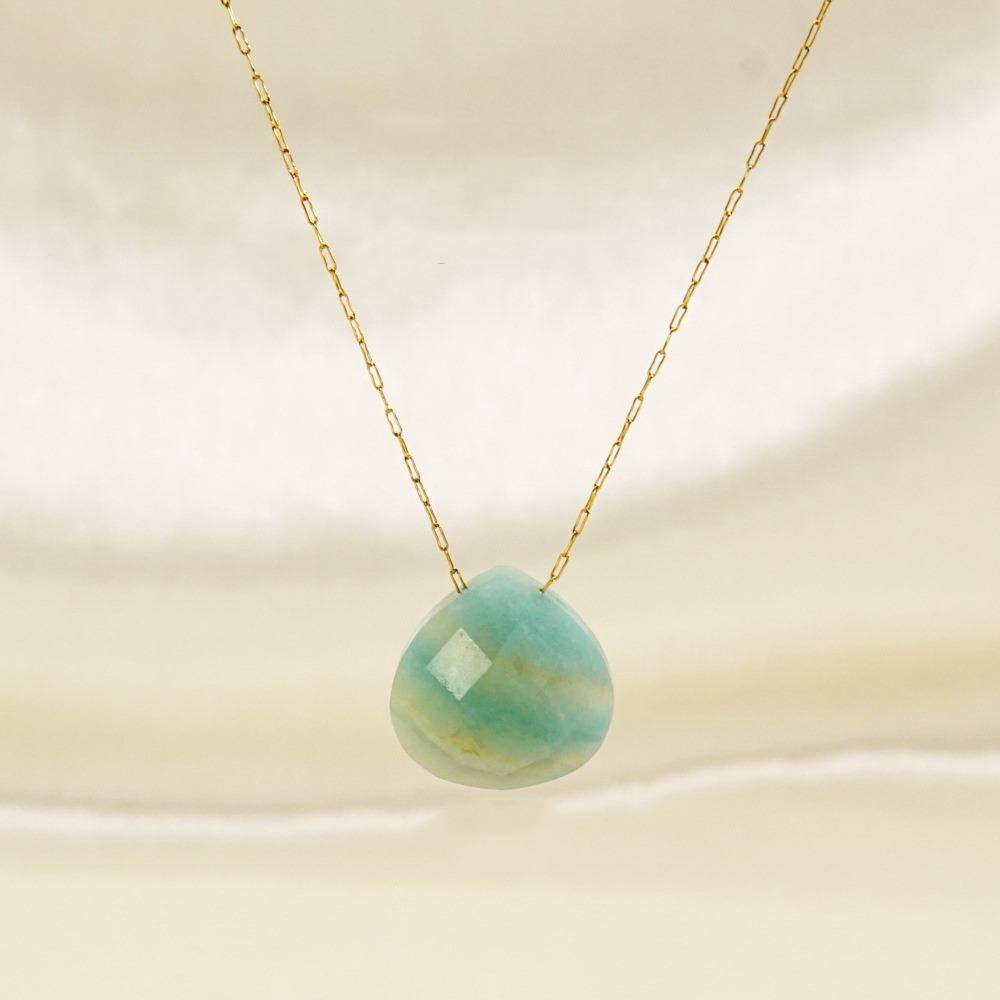Simple Water Drop Natural Stone Pendant Stainless Steel Clavicle Chain Collars Necklaces For Women Jewelry Gifts Natural Crystal