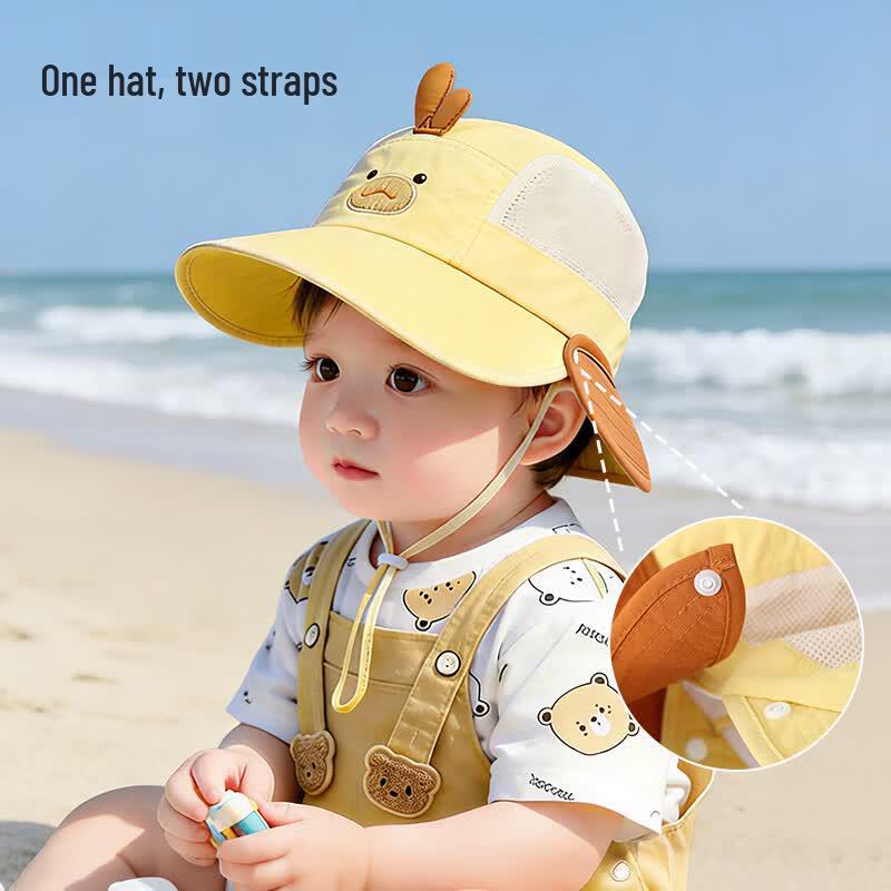 Aibao Shi Baby Summer Sun Hat with Neck Flap