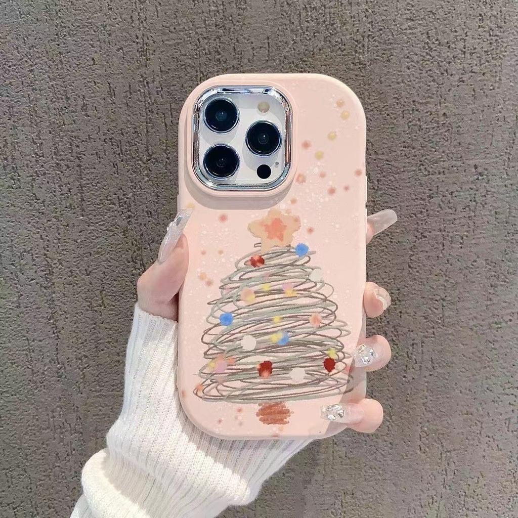 Christmas Tree Suitable for Apple 16 IPhone Mobile Phone Case Animation 15plus Creative 14promax Silicone Soft Shell 13