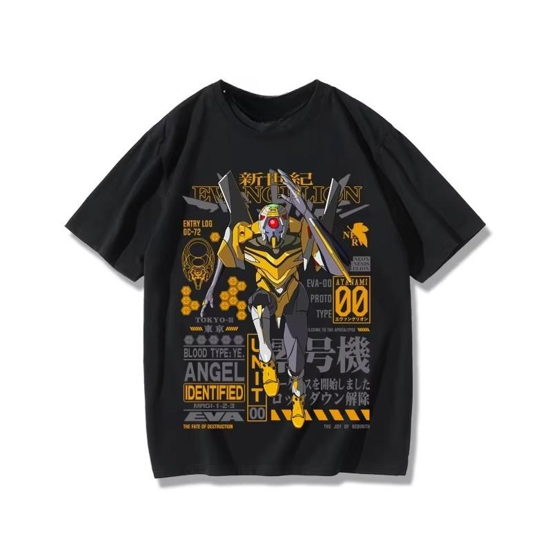

2026 Eva Joint Tshirt Shortsleeved Unisexs No 1 Machine No 2 Machine Japanese Animation Peripheral Pain Clothes Sleeves 3XL