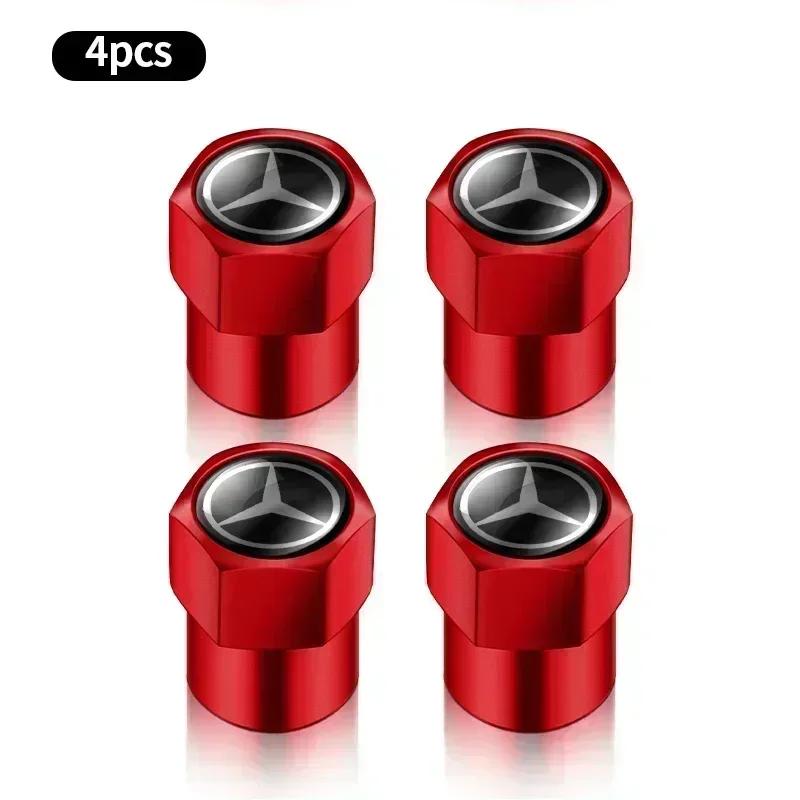 CDR4 4PCS Car Badge Wheel Tires Valve Caps Metal Tyre Dust Covers For Mercedes Benz Amg W204 W213 W205 W211 W212 W176 W205 W203