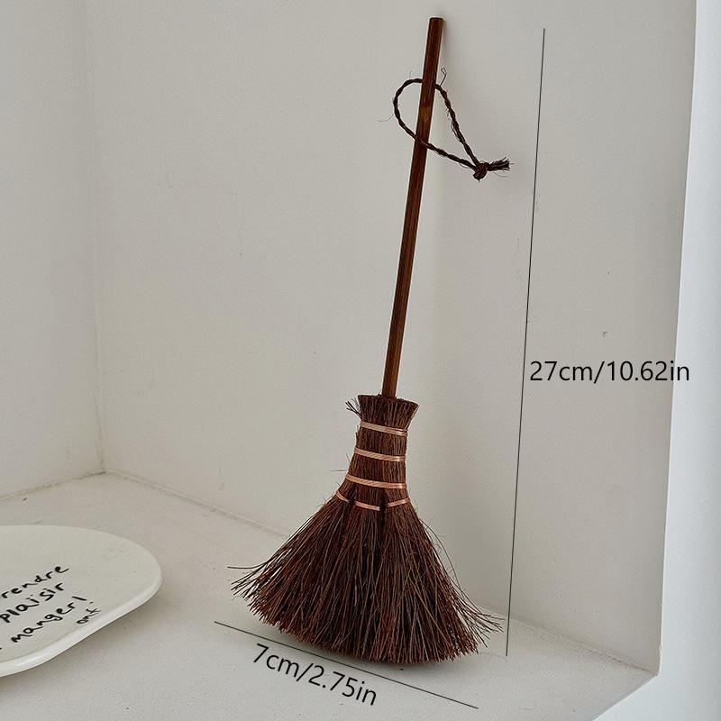 Tischbesen Kreativ Einfach Haushalt Mini Mehrzweck Reinigung Kleiner Besen Fenster Ritzen Pinsel Vintage Palmfaserbürste