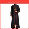 Mittelalterliches Priestergewand Halloween-Kostüm Mit Kreuzdruck Für Cosplay-Fans