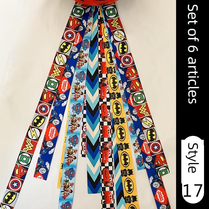 Kids Roller Skating Balance Car Ski Helmet Ribbon Self-Made Kids Balance Bike Stylish Decorative Doll Ribbon Dirty Braid