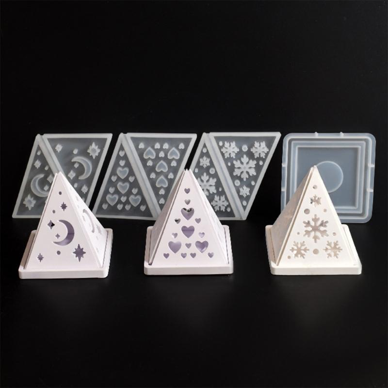 Flexible Silicone Candle Mould for Personalize Pyramid Designs Portable for Festival Occasions and Home Decoration