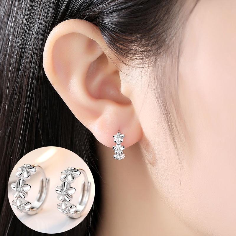 Fashionable Crystal Earrings For Women Chic Tea Flower Design Copper Material Wholesale From Source Factory