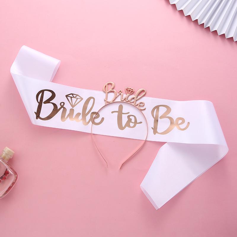 European And American Wedding Party Bride Crown Headband Shoulder Strap Veil Set Wedding Veil Wedding Dress Decoration