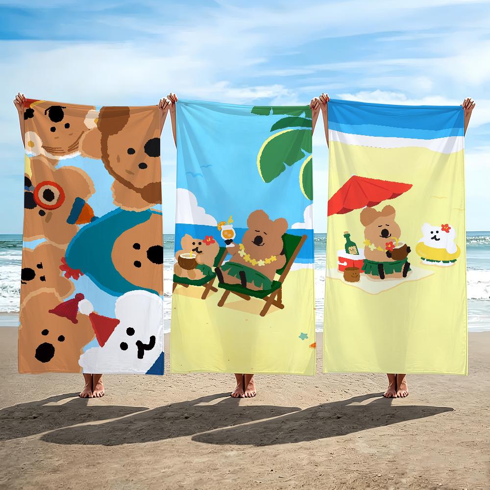Cute D-Dinotaeng Towel Beach Towel Travel Lightweight Skin Friendly for Pool Beach Camping Cruise Summer