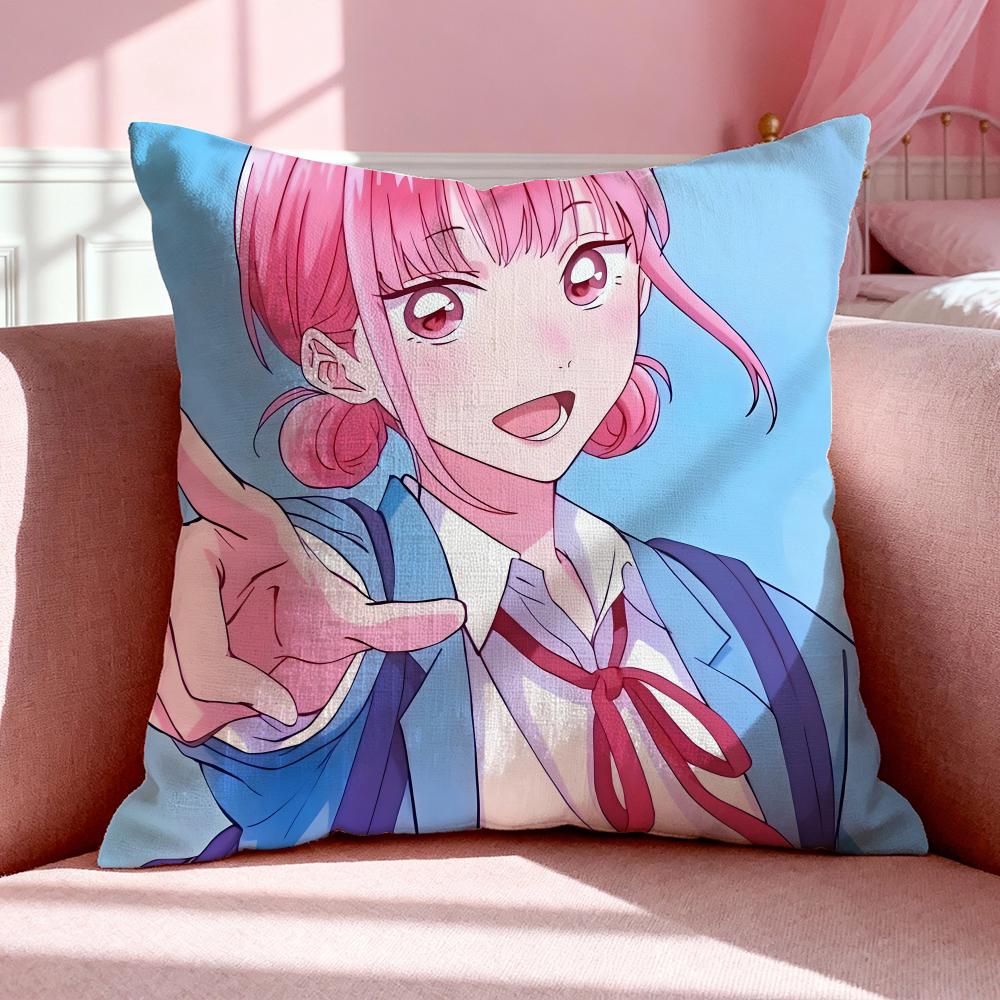 Anime B-Blue Box Cushion Cover Breathable Linen Pillowcase Summer Odorless Eco-Friendly Invisible Zipper Washable