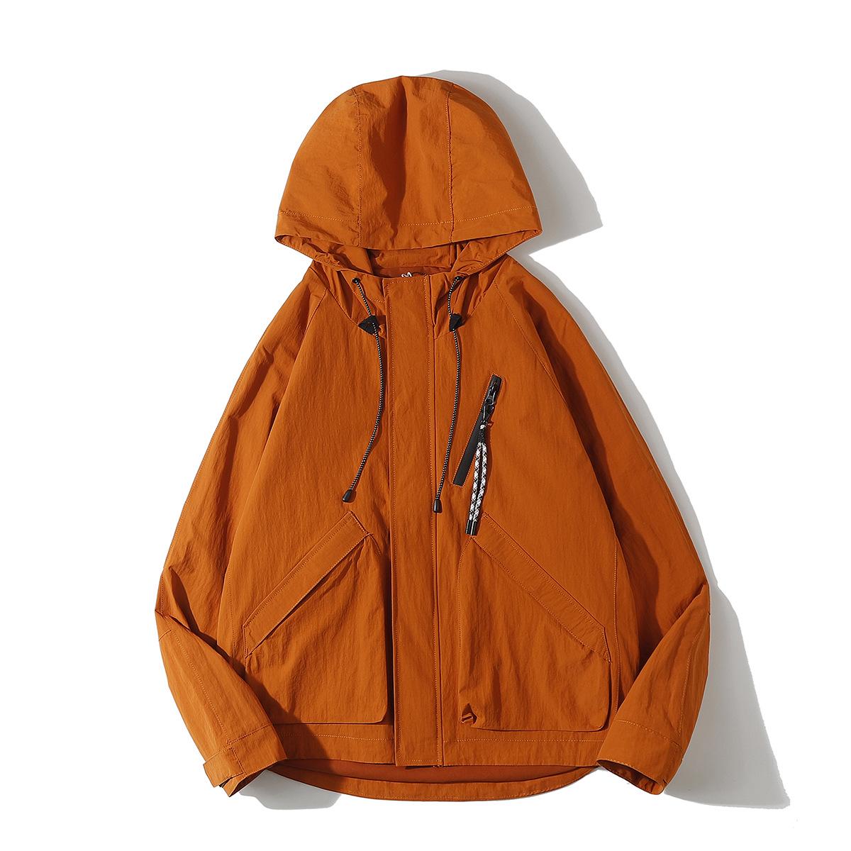 

GOPUDO Men s Trendy Outdoor Hooded Windbreaker GS1249 - Spring/Autumn Three-Proof Pure Color Jacket XL імбирний/жовтий