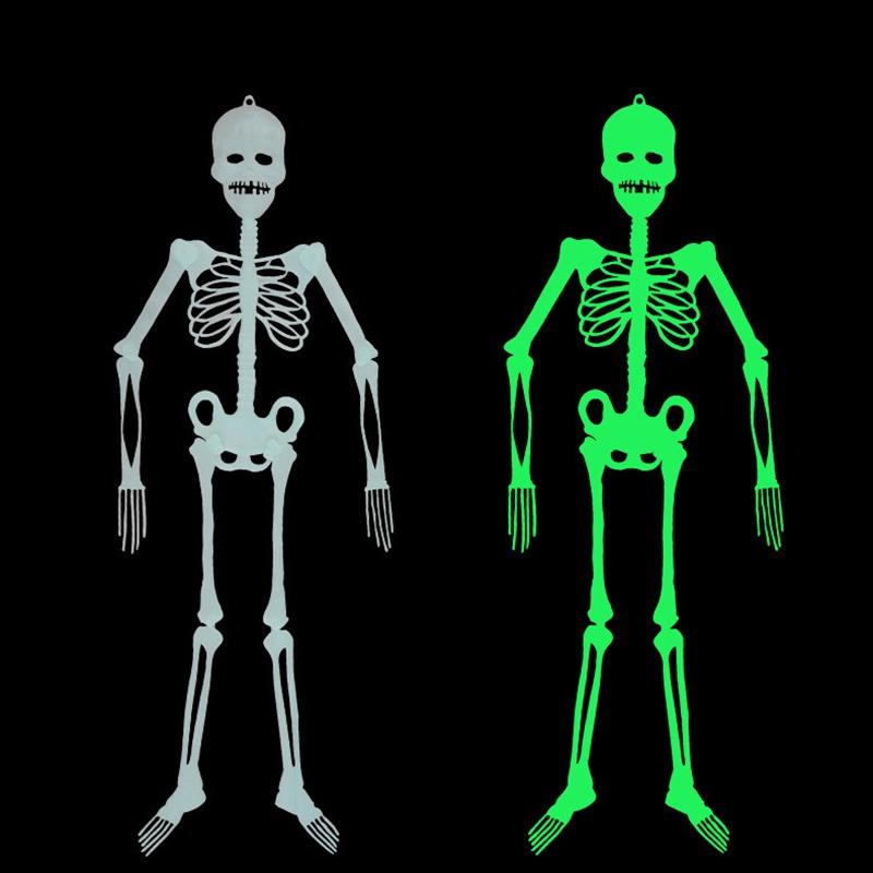 Halloween Scary Prop Luminous Hanging Human Skeleton For Spooky Outdoor Party Decoration