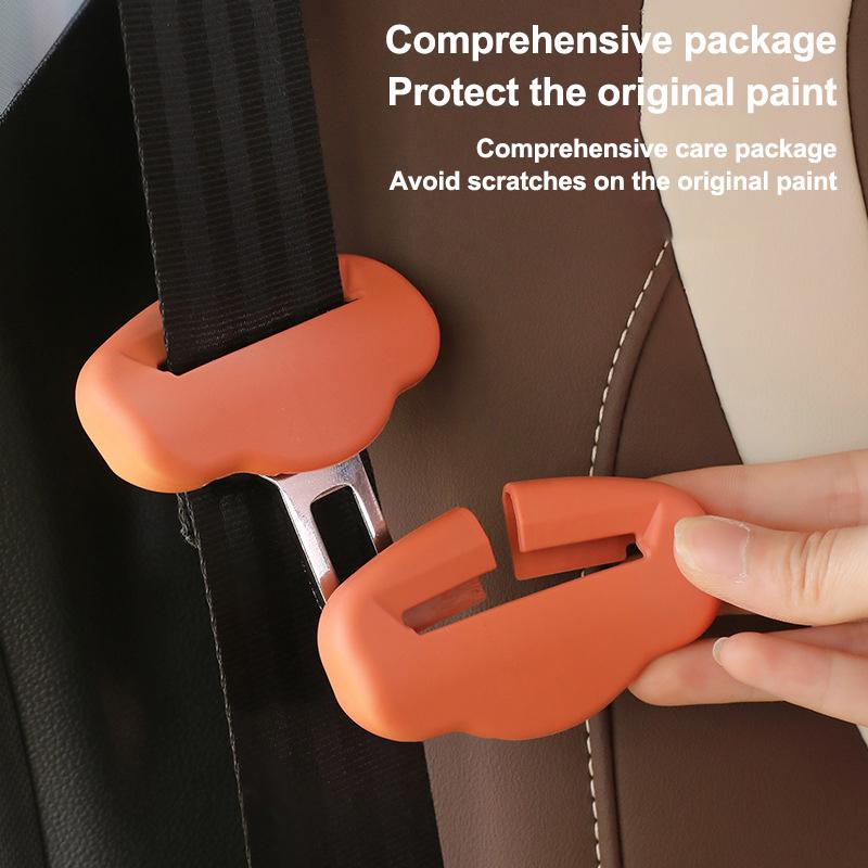 2Pcs Anti-Scratch Rubber Car Seat Buckle Protector Clip Protection Cover Universal Seat Belt Buckle Cover For Suv Sedan