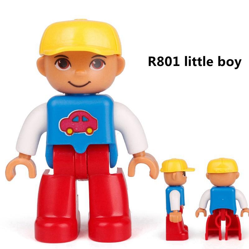 Duplo Action Figures Family Member Police Doctor Big Size Building Blocks Diy Education Kids Toys