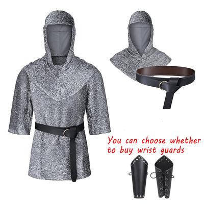 Halloween Role-Playing Costumes Imitation Chain Shirt Knight Cosplay Costume Set 3/4 Pcs Set