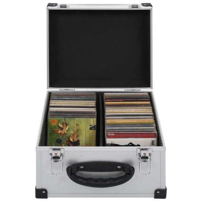 Étui de CD VIDAXL - Aluminium - Argenté - Contemporain - Design - 40 CD