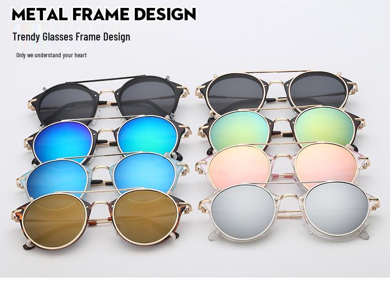 Occhiali da sole metallici a clip a doppio uso e lenti trasparenti per miopia (Modello Unisex 8937)