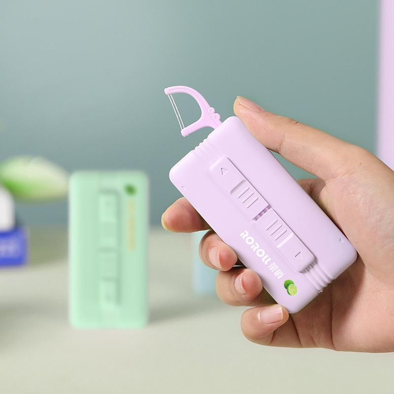 10Pcs/Box Automatic Dental Floss Container Easy Push Bilateral Outlet Floss Toothpick Set Magnetic Design Tooth Care