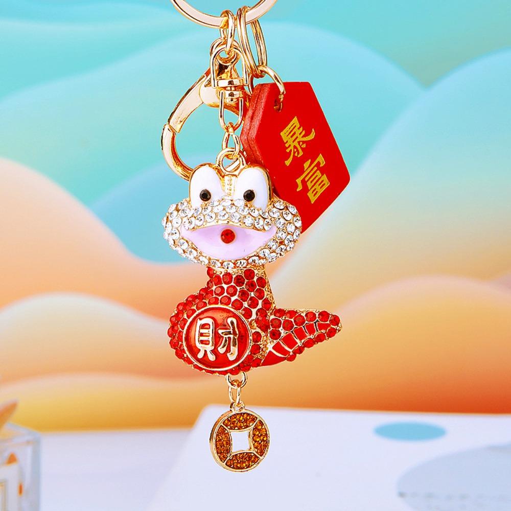 

Jewelry Snake Lucky Pendant Chinese Zodiac Snake Year Key Ring Year of Chinese красный