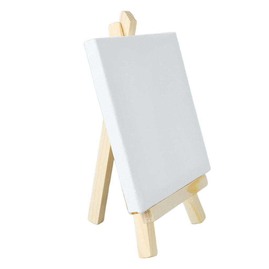 10Pcs Mini Easel Stand 5.9in High 3.1in Wide Adjustable Slope Mini Wood Display Easel with Frame for Oil Painting DIY