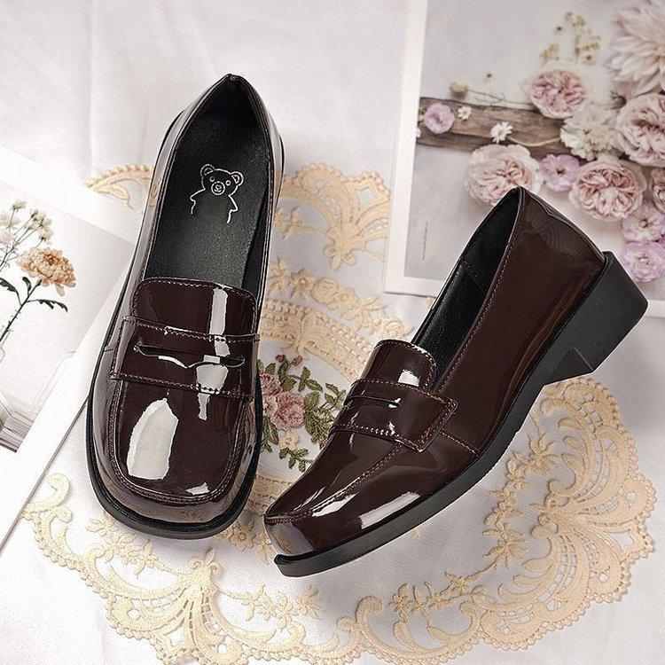 Japanese Retro Middle Heel Student Uniform Shoes Women's Summer 2025 New Models Increase British Style Small Leather Shoes College Style