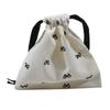 Diaper Pouch Canvas Bundle Pocket Portable Bow Printed Drawstring Storage Bag Medium Large Drawstring Hanging Bag Shopping
