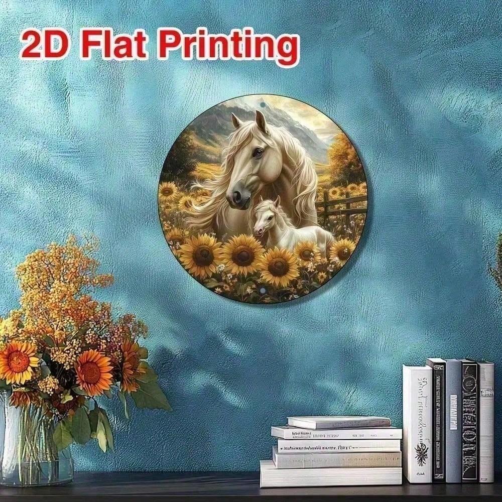 Tin Sign Horse Wall Art Black Farmhouse Bathroom Decor Metal Sculpture
