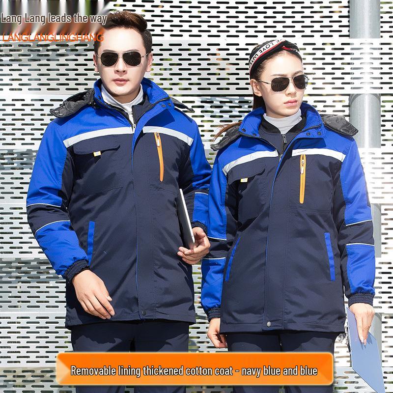 Winter Workwear Cotton Padded Jacket: Cold-Proof, Reflective, Warm Protection for Freezer Storage