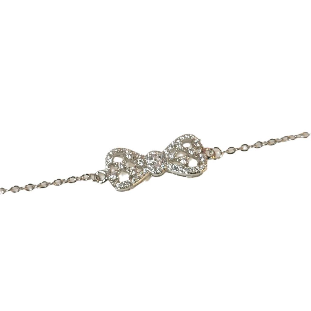 2024 Spring/Summer Women's Diamond Bow Bracelet: High-End, Light Luxury, Simple & Sweet Design