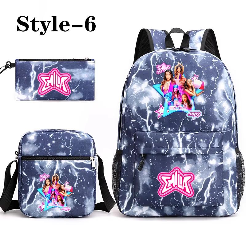 Neue Mode Emilia Mernes 3-teiliger Rucksack Jungen Mädchen Schule Emilia Mernes Rucksack Umhängetasche Federmäppchen Schultasche