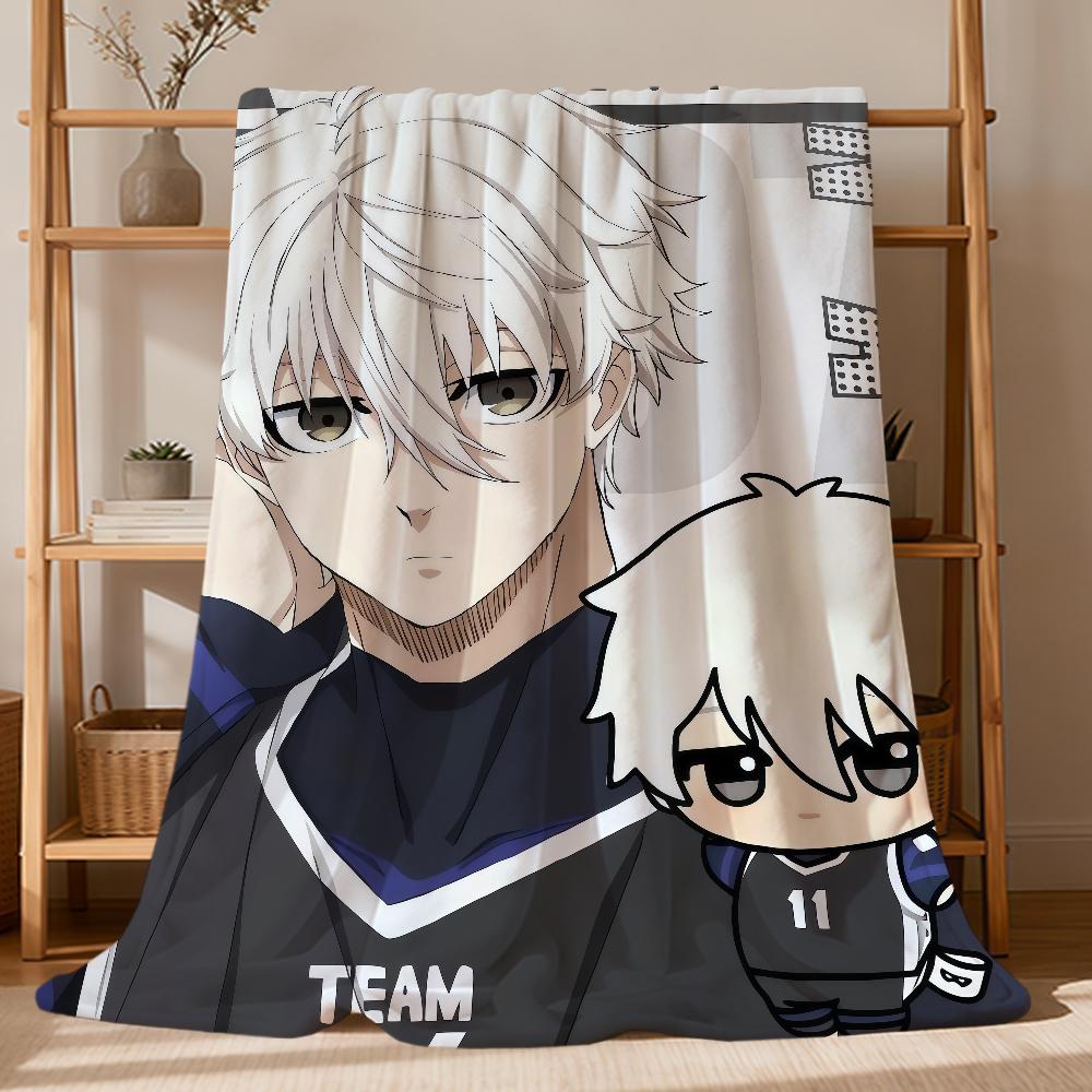 Fanart Cool Anime Blue L-lock Chibi Flannel Soft Warm Plush Blanket Sofa Living Room Pet Hogar Bedroom Gift Home Car Portable